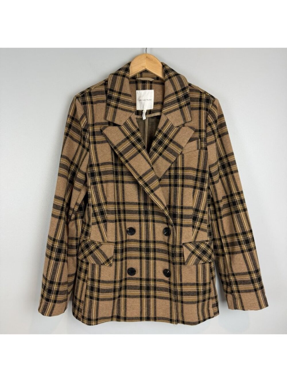 Avec Les Filles Double Breasted Plaid Blazer Womens Size Medium NWOT Anthropolog